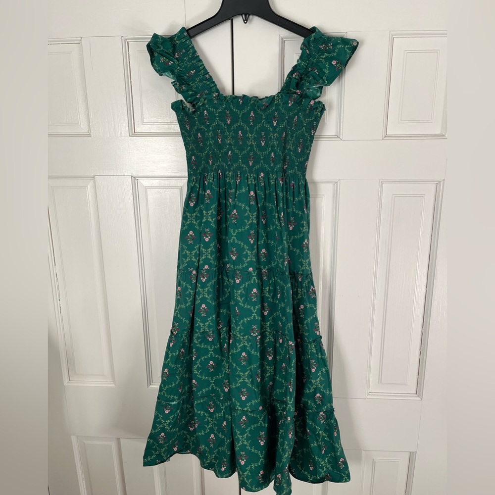 Hill House Ellie Nap Dress Emerald Trellis Size XS - Picture 9 of 9